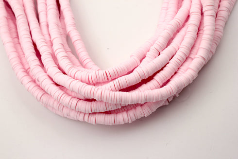 5mm vinyl Heishi beads mauve polymer clay beads